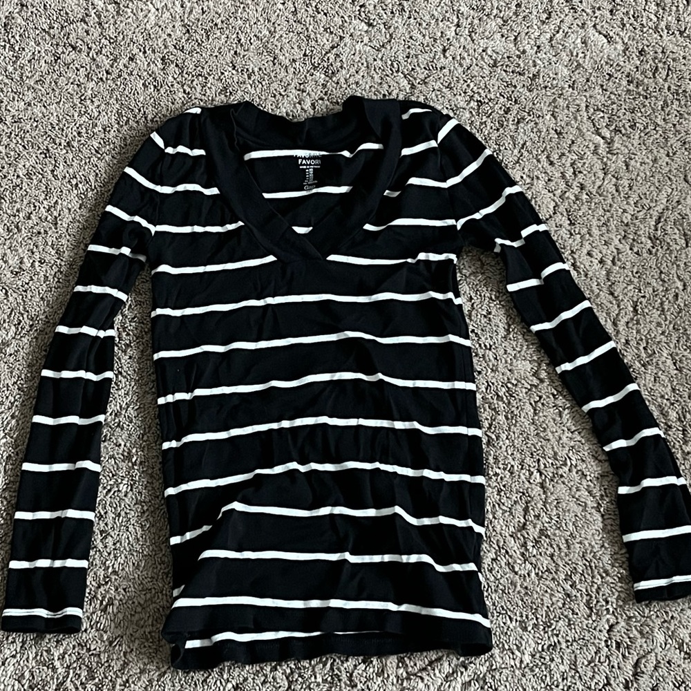 Black Striped 2000s Long Sleeve